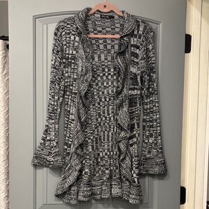 Chic Black and White Cardigan